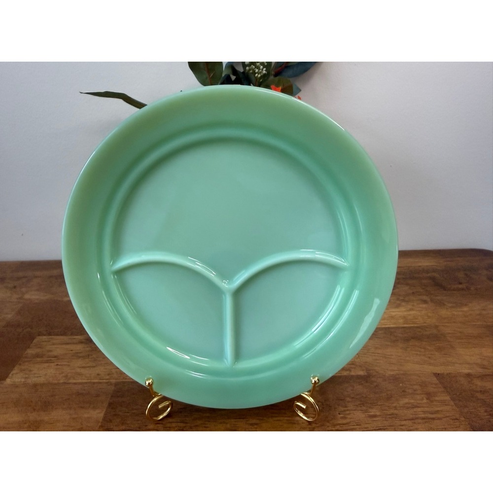 Vintage Fire King Jadeite Divided Dinner Plate Anchor Hocking Restaurant Ware